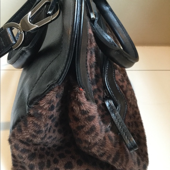 Longchamp leather & pony hair leopard print bag - Picture 7 of 12
